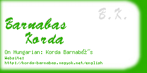 barnabas korda business card